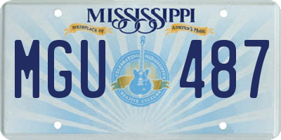 MS license plate MGU487