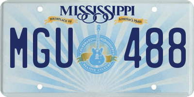MS license plate MGU488