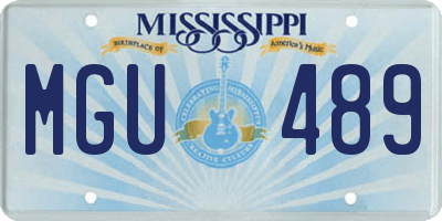 MS license plate MGU489