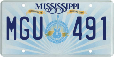 MS license plate MGU491