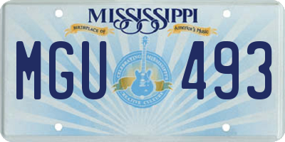 MS license plate MGU493