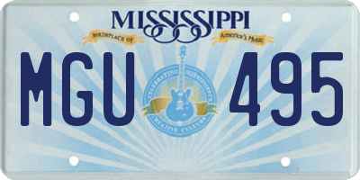 MS license plate MGU495