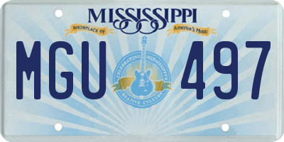 MS license plate MGU497