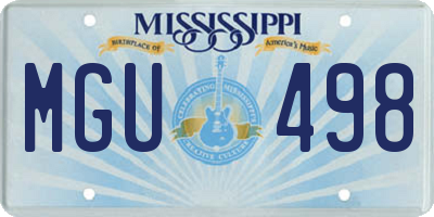 MS license plate MGU498
