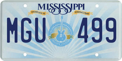 MS license plate MGU499
