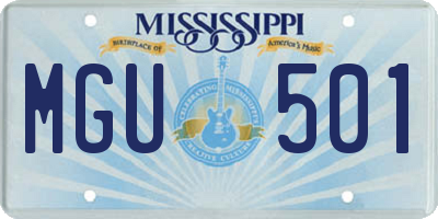 MS license plate MGU501
