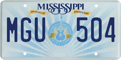 MS license plate MGU504