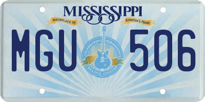 MS license plate MGU506
