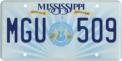 MS license plate MGU509
