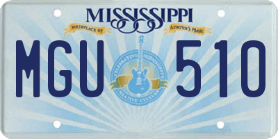 MS license plate MGU510