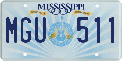 MS license plate MGU511