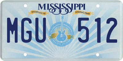 MS license plate MGU512