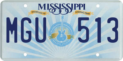 MS license plate MGU513