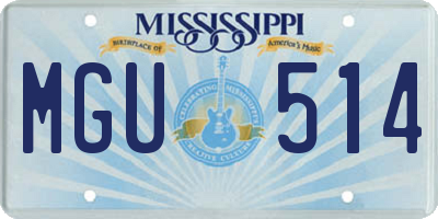 MS license plate MGU514