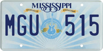 MS license plate MGU515