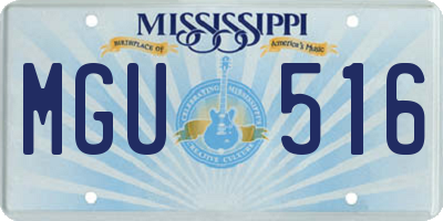 MS license plate MGU516