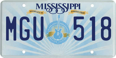 MS license plate MGU518