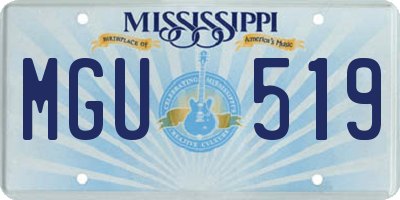 MS license plate MGU519