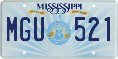 MS license plate MGU521