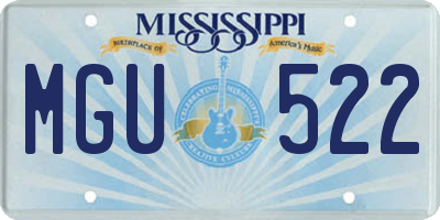 MS license plate MGU522