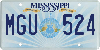 MS license plate MGU524