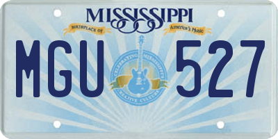 MS license plate MGU527
