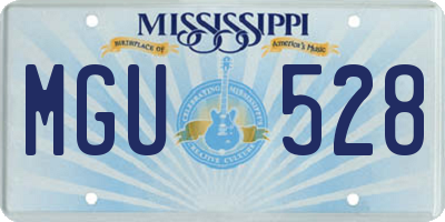 MS license plate MGU528