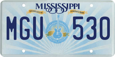 MS license plate MGU530