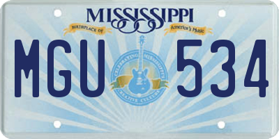 MS license plate MGU534