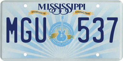 MS license plate MGU537