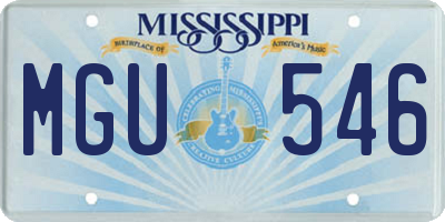 MS license plate MGU546