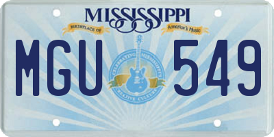 MS license plate MGU549