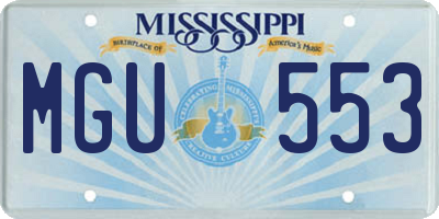 MS license plate MGU553