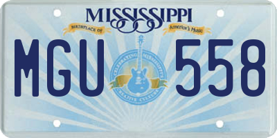 MS license plate MGU558