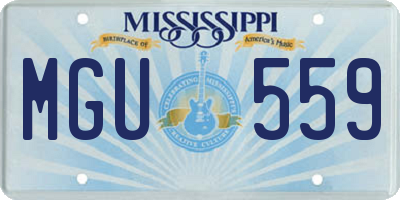 MS license plate MGU559