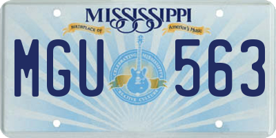 MS license plate MGU563