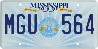 MS license plate MGU564