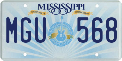 MS license plate MGU568