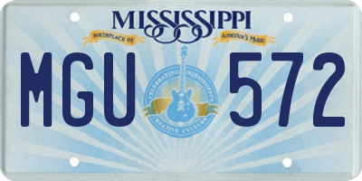 MS license plate MGU572