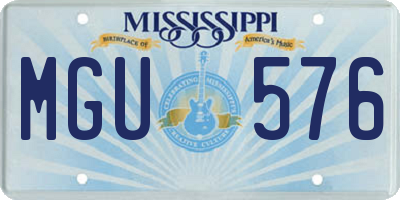 MS license plate MGU576