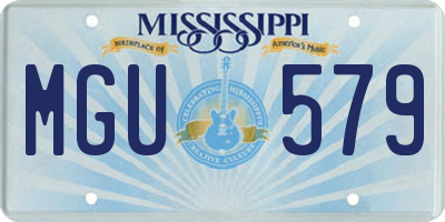 MS license plate MGU579