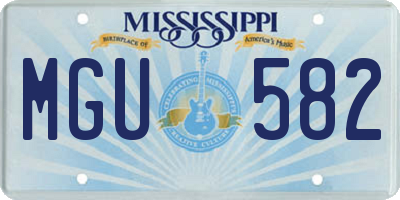 MS license plate MGU582