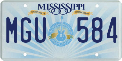 MS license plate MGU584