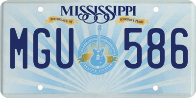 MS license plate MGU586