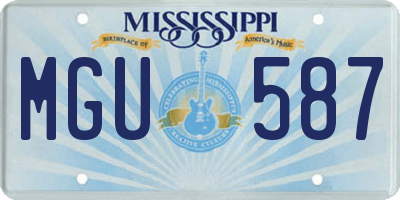 MS license plate MGU587
