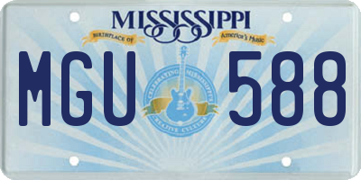 MS license plate MGU588