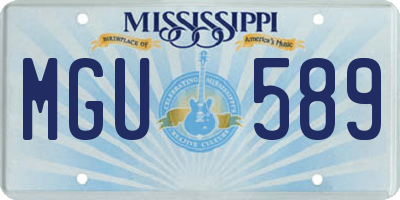 MS license plate MGU589