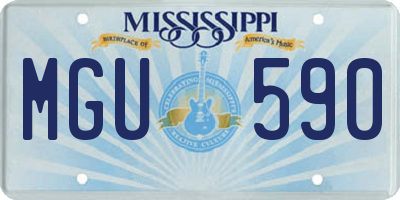 MS license plate MGU590