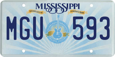 MS license plate MGU593