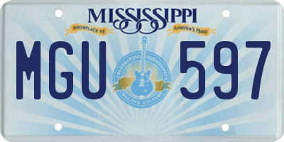 MS license plate MGU597
